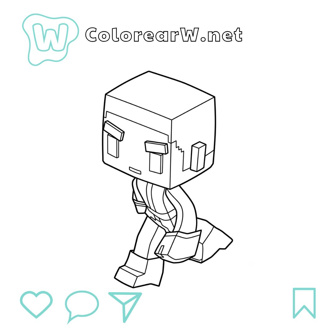 Beast Boy Minecraft para colorear (PDF para imprimir gratis) thumbnail