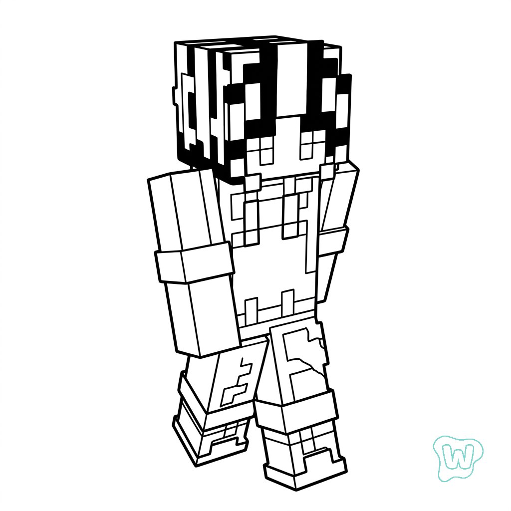 páginas para colorear detalladas de Gardener Minecraft