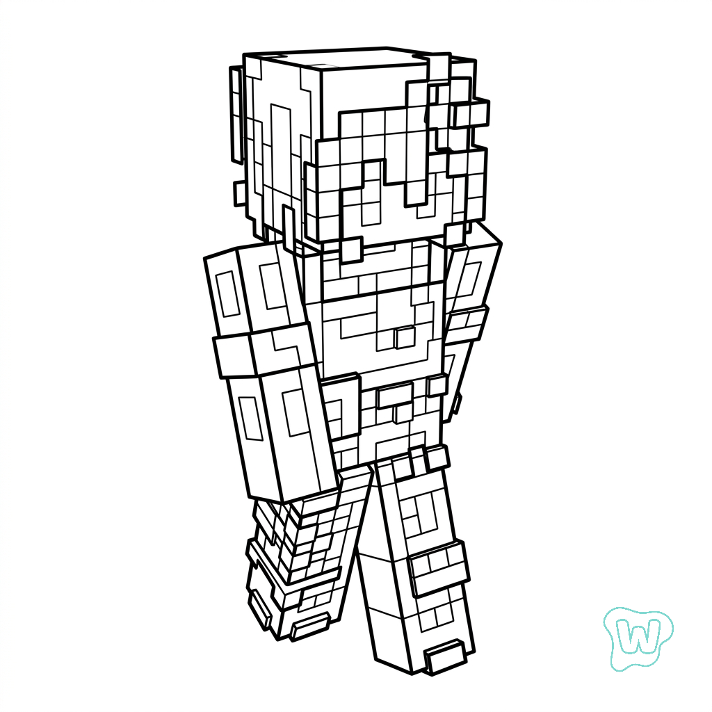 dibujos para colorear grinch Gardener Minecraft