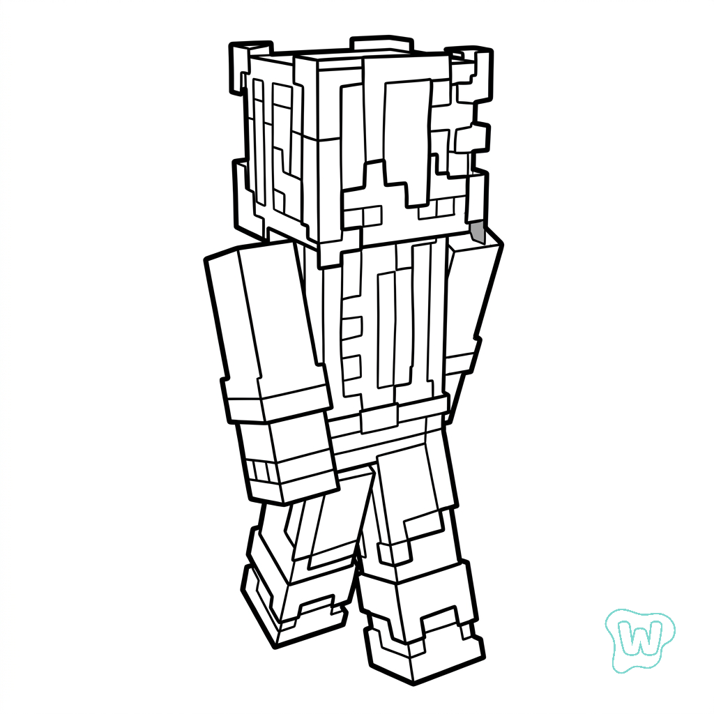 Gardener Minecraft páginas para colorear imprimibles 1