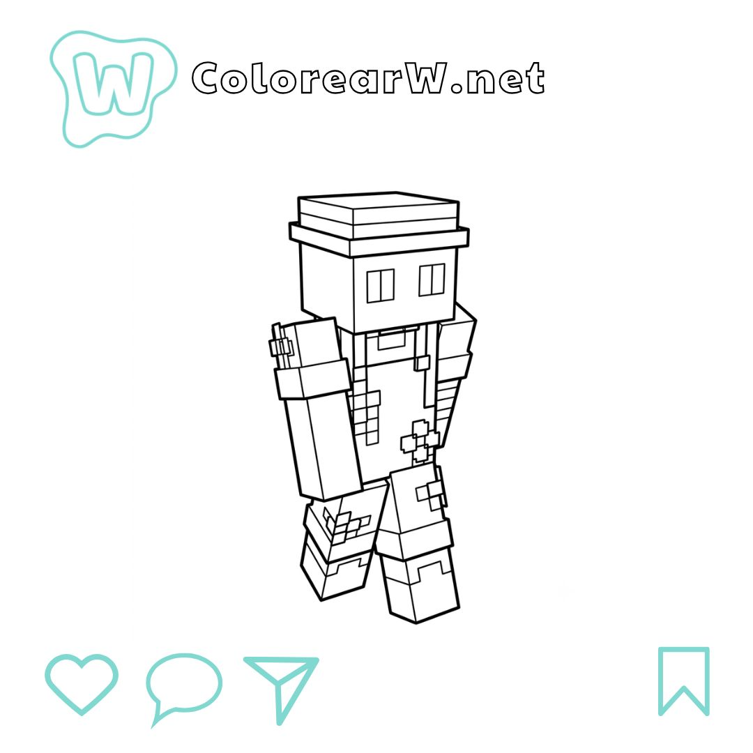 Gardener Minecraft para colorear (PDF para imprimir gratis) thumbnail