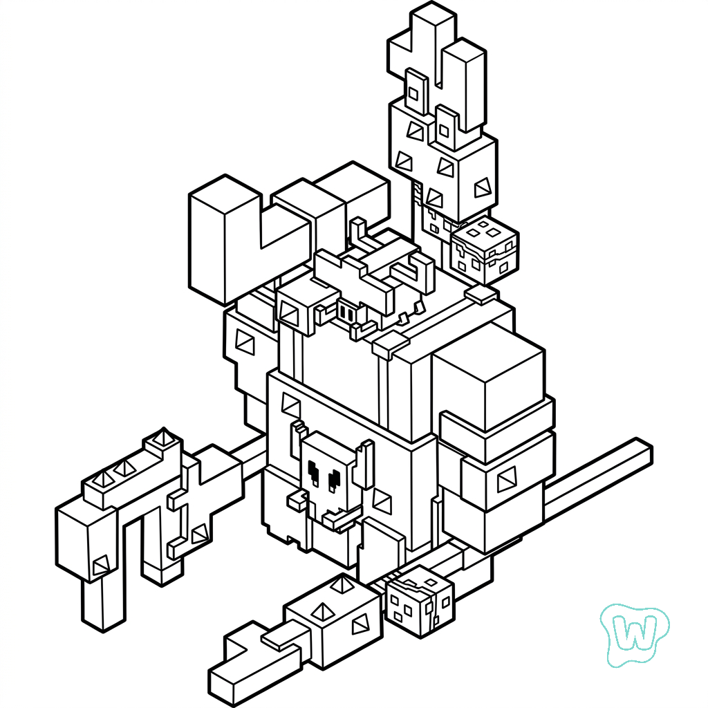 dibujos para colorear Great Hog Minecraft