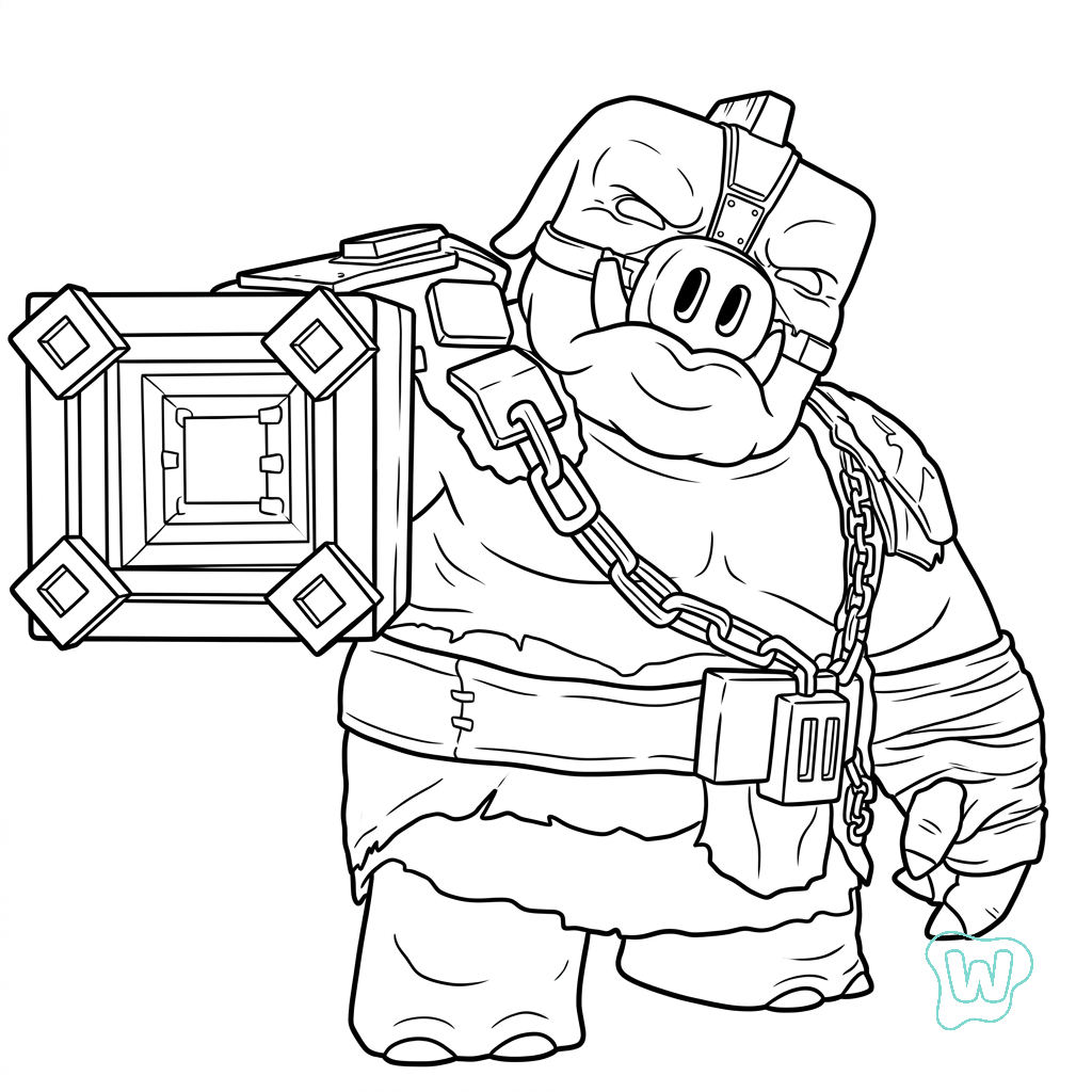 páginas para colorear para imprimir gratis Great Hog Minecraft
