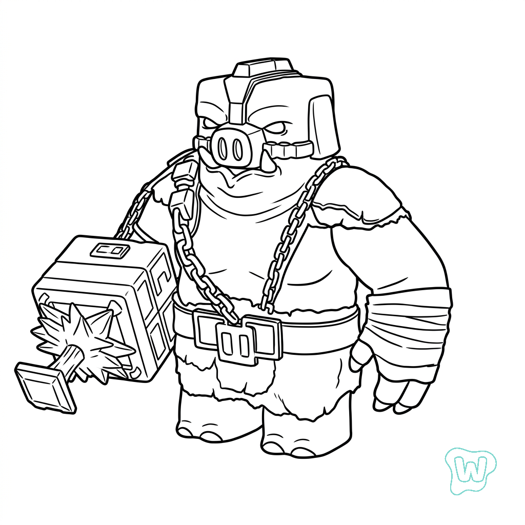 dibujos para colorear Great Hog Minecraft 1