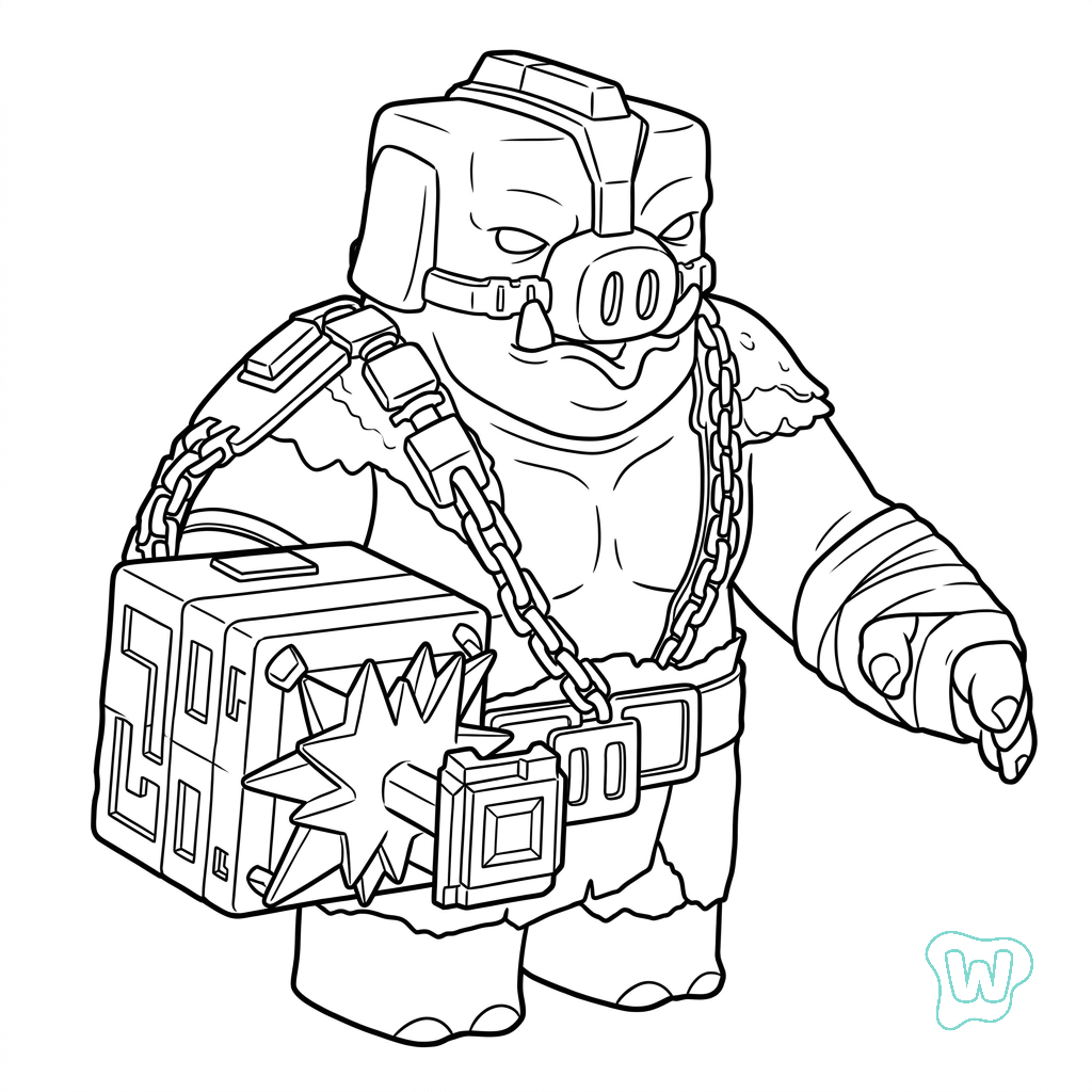 Great Hog Minecraft páginas para colorear gratis