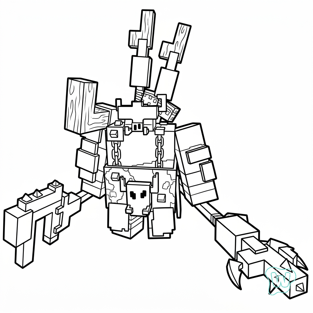 Great Hog Minecraft dibujos para colorear  y Imprimir PDF gratis