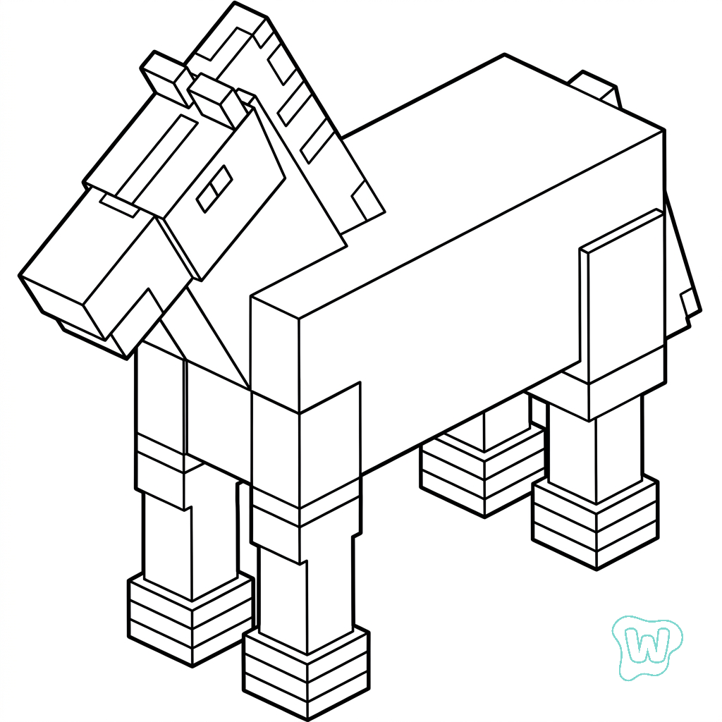 Horse Minecraft páginas para colorear para imprimir