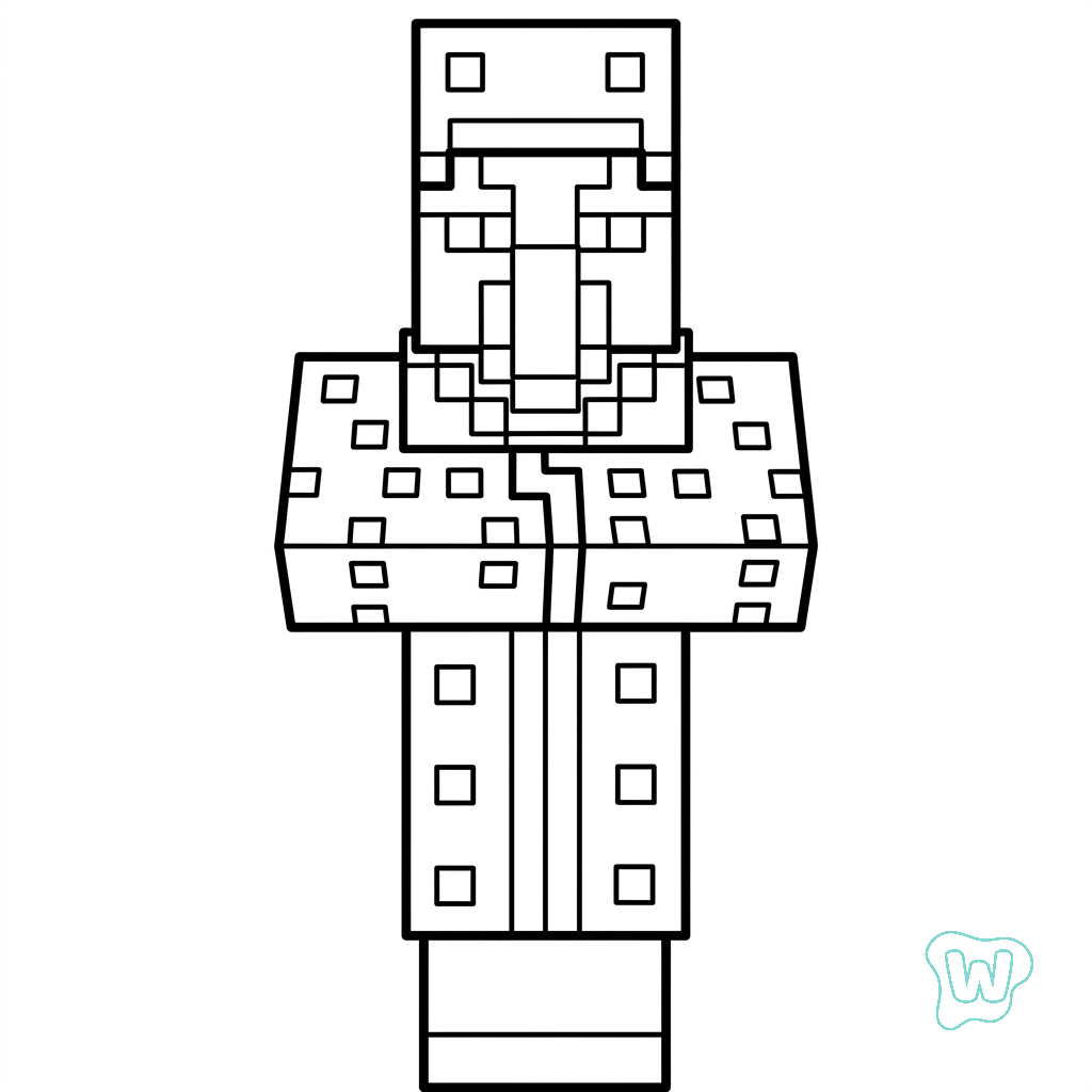 páginas para colorear fáciles de Illusioner Minecraft
