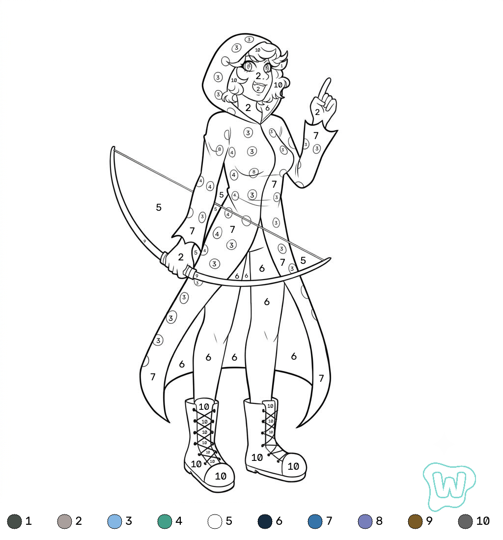 Illusioner Minecraft coloring by numbers para colorear
