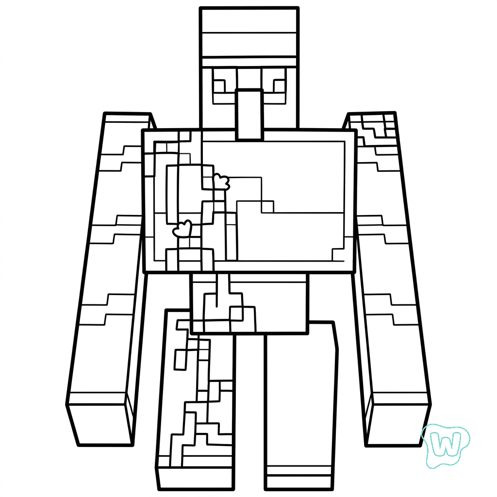 Iron Golem Minecraft para colorear 1