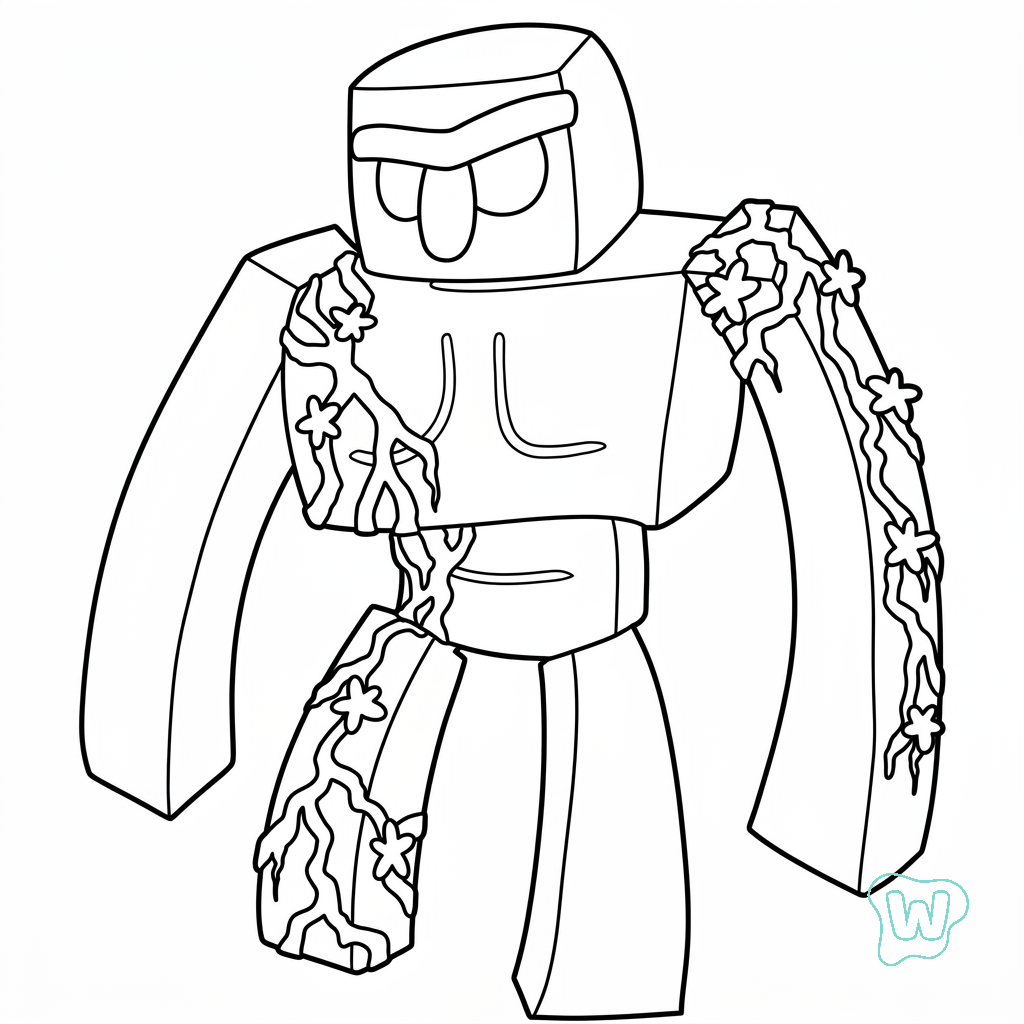 páginas para colorear de preescolar Iron Golem Minecraft