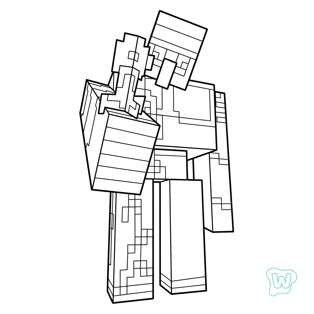 lindas páginas para colorear Iron Golem Minecraft