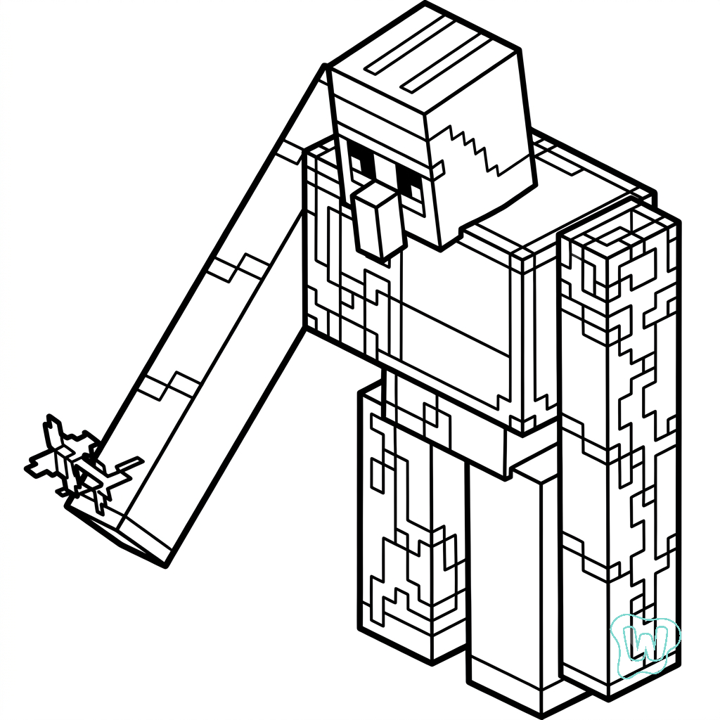 dibujos para colorear grinch Iron Golem Minecraft