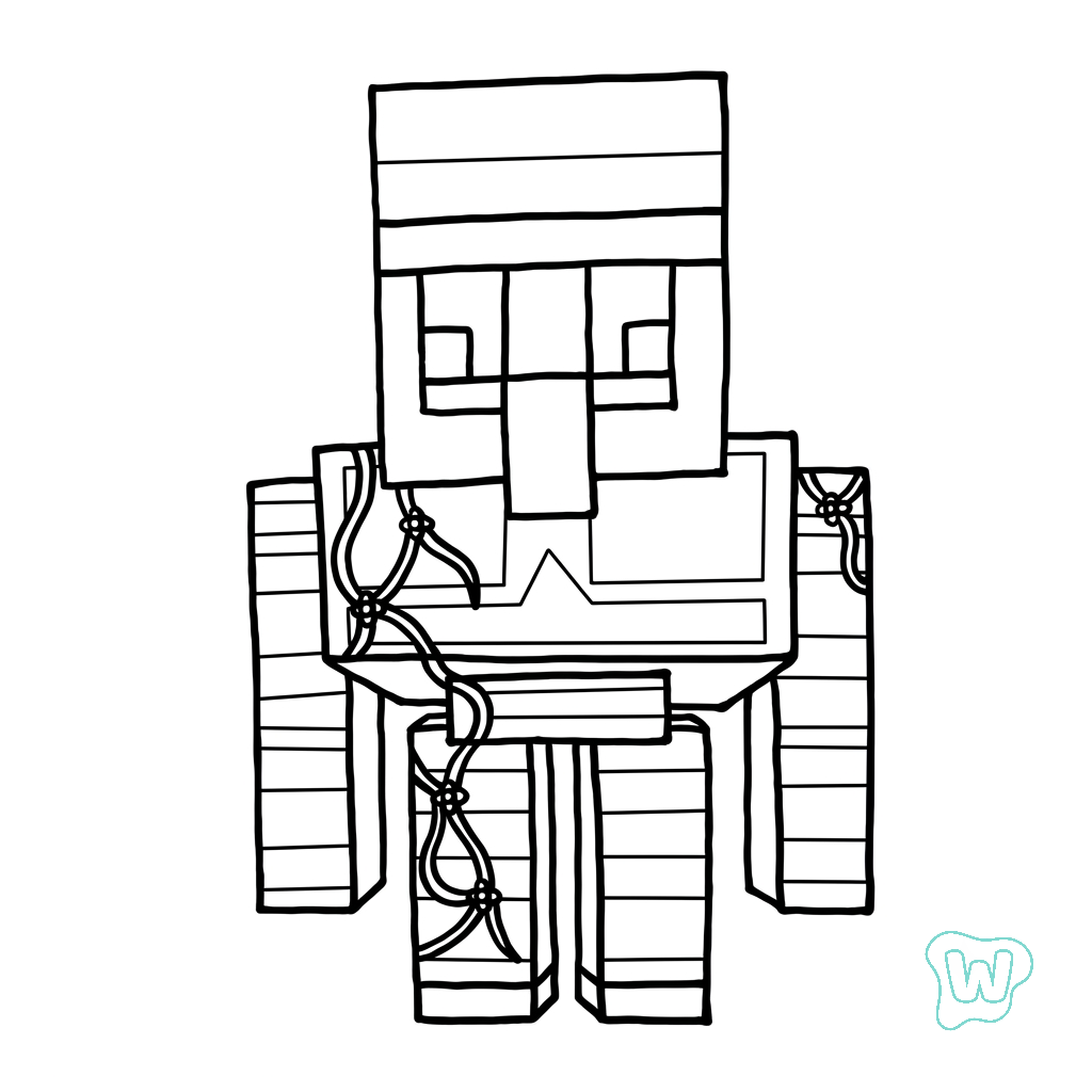 Iron Golem Minecraft para colorear