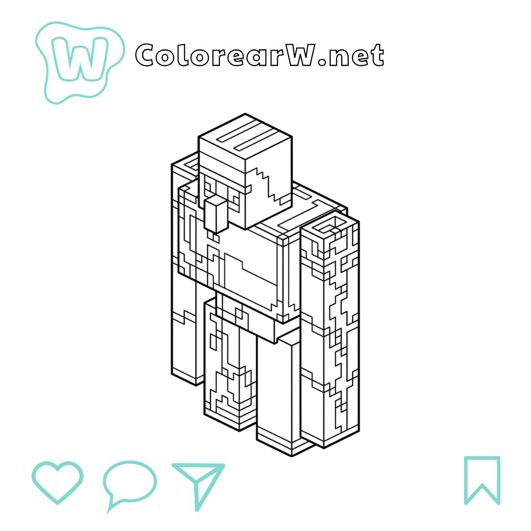 Iron Golem Minecraft para colorear (PDF para imprimir gratis) thumbnail