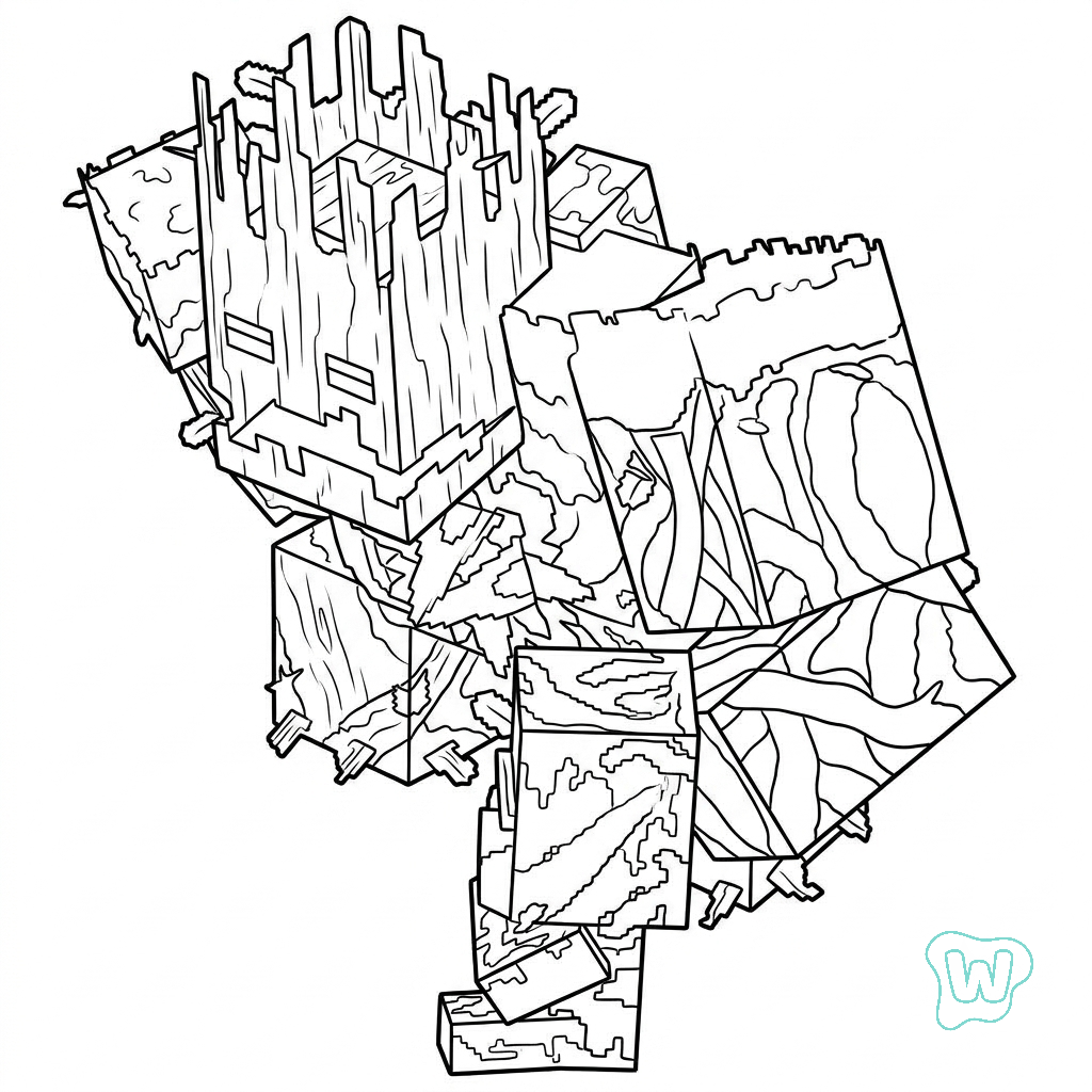 Jungle Abomination Minecraft páginas para colorear para imprimir