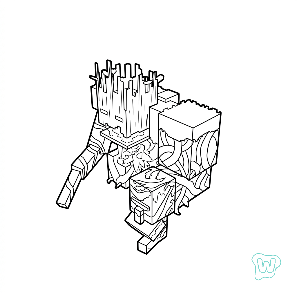 Jungle Abomination Minecraft para colorear y Imprimir PDF 1