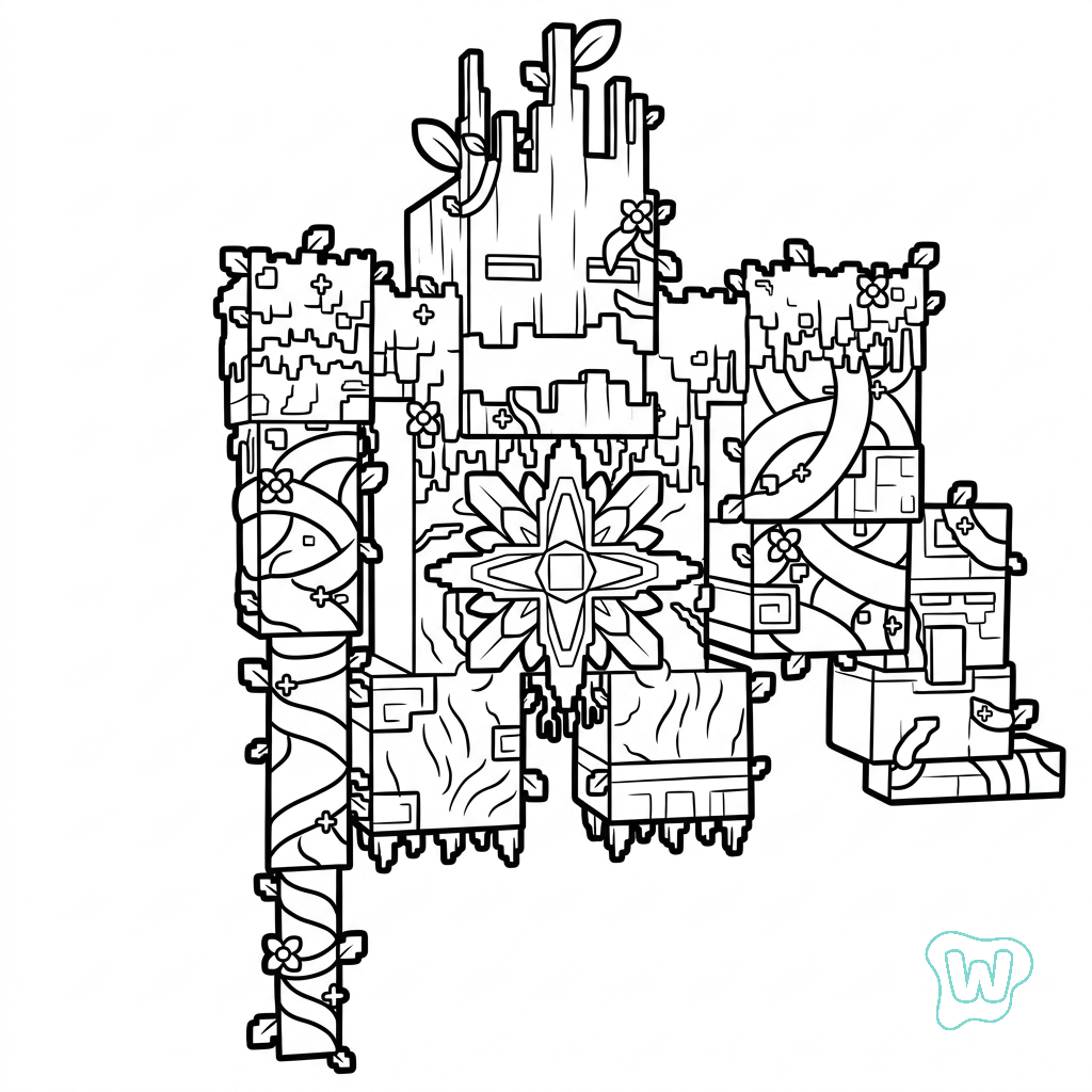 para colorear Jungle Abomination Minecraft