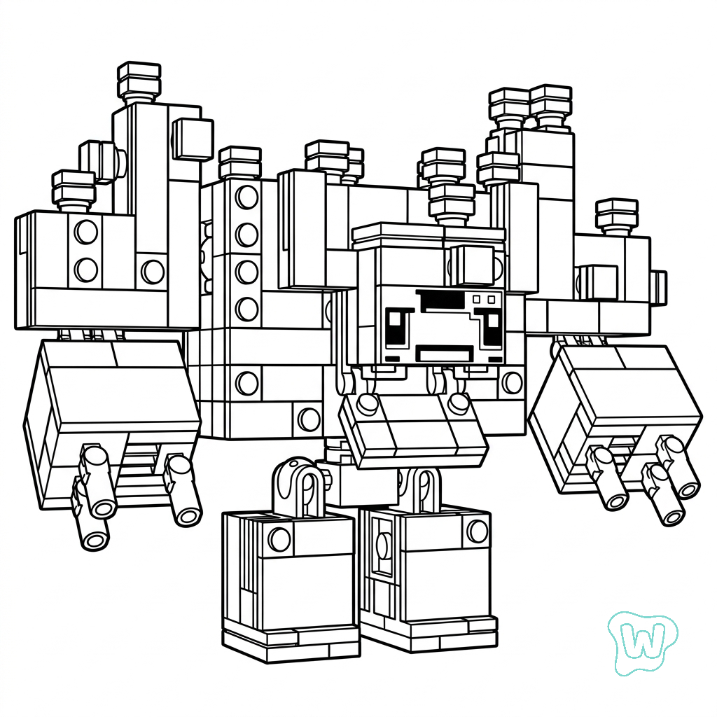 lindas páginas para colorear Mooshroom Monstrosity Minecraft