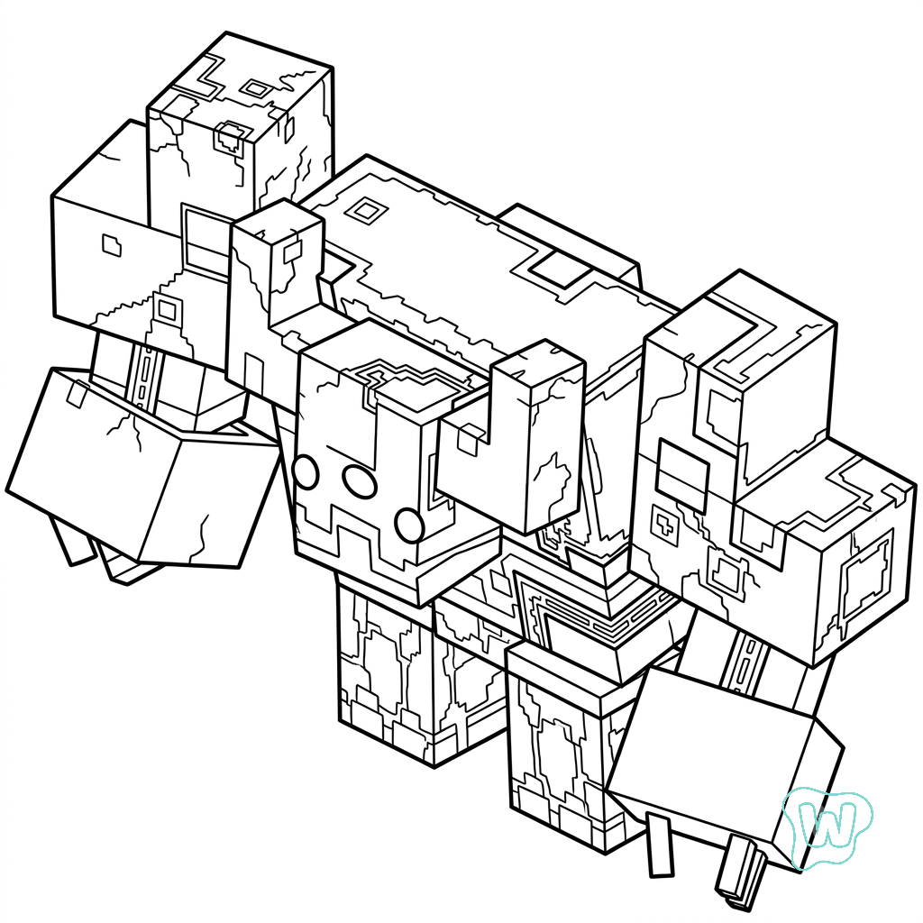 páginas para colorear gratis Mooshroom Monstrosity Minecraft