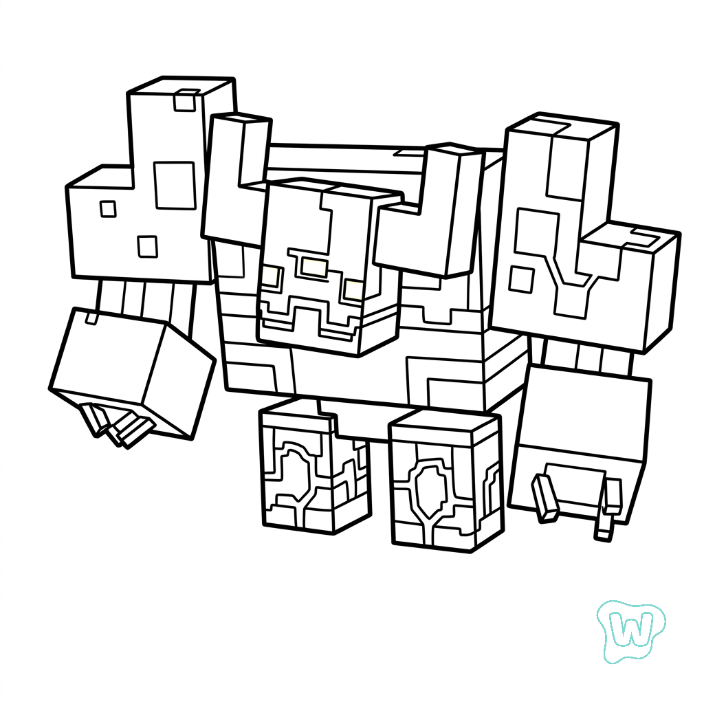 Mooshroom Monstrosity Minecraft páginas para colorear