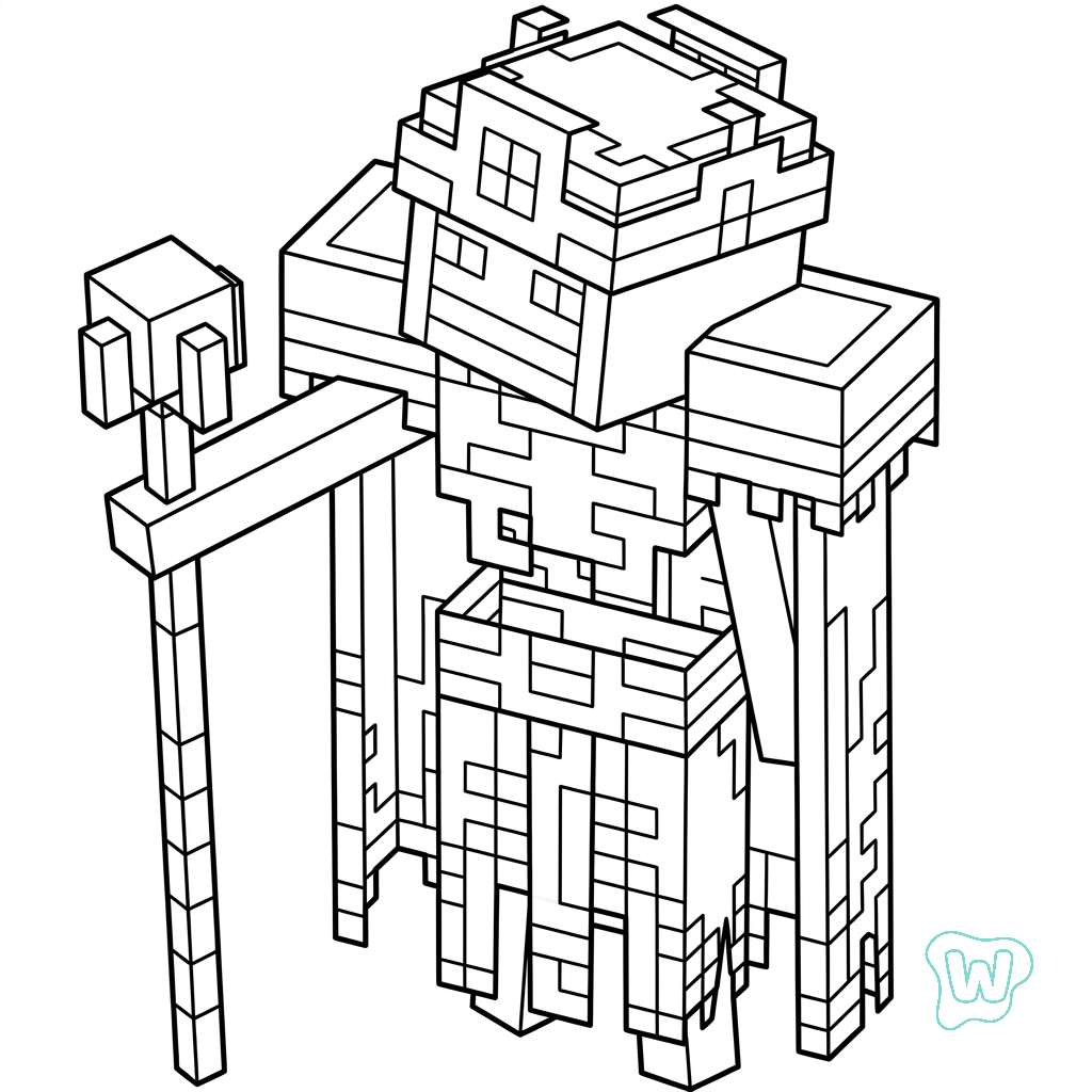 Necromancer Minecraft páginas para colorear pdf