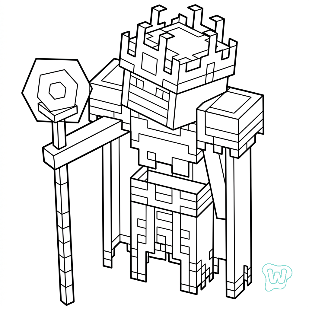 Necromancer Minecraft páginas para colorear para imprimir