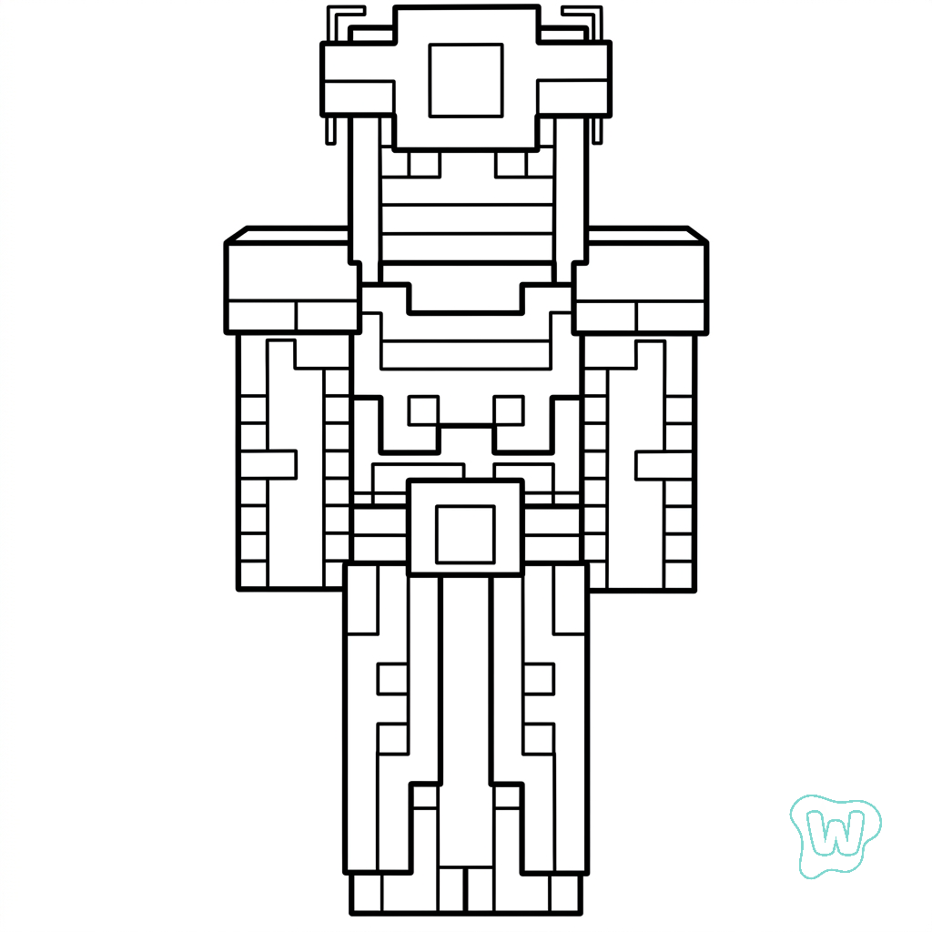 para colorear Necromancer Minecraft
