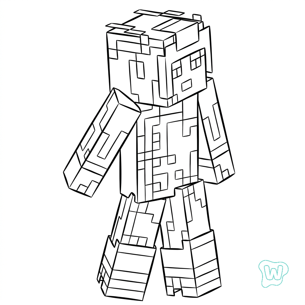 lindas páginas para colorear Penguin Onesie Minecraft