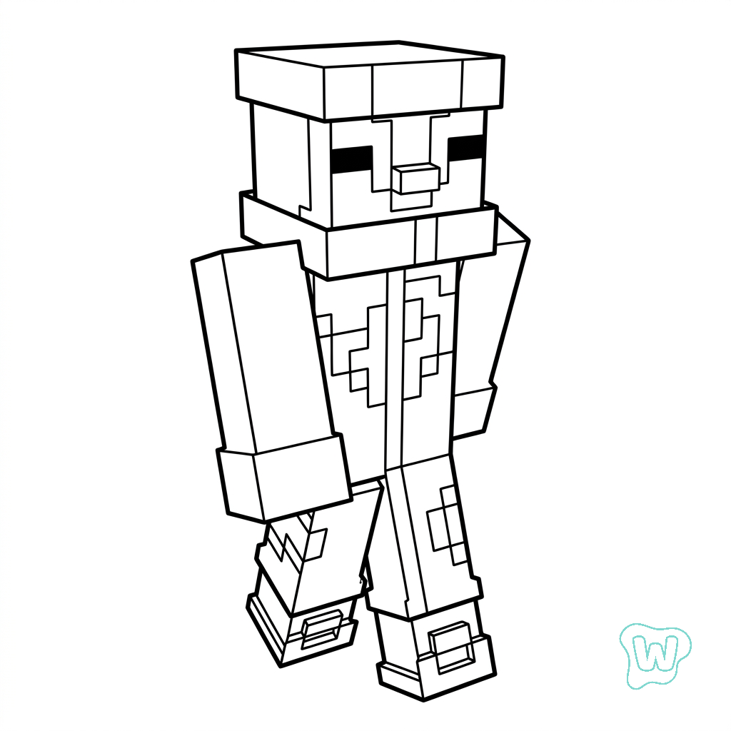 lindas páginas para colorear Penguin Onesie Minecraft 1