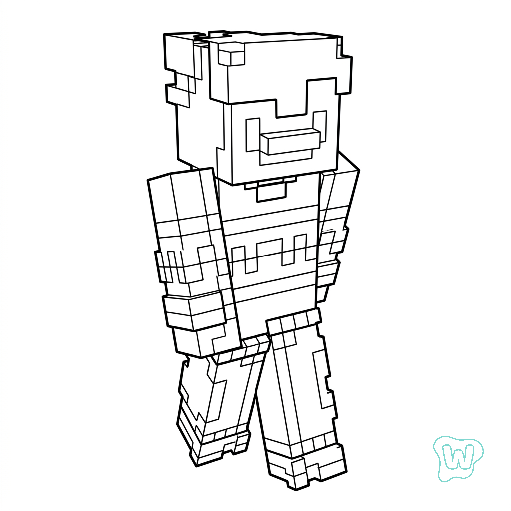 Penguin Onesie Minecraft páginas para colorear para imprimir gratis