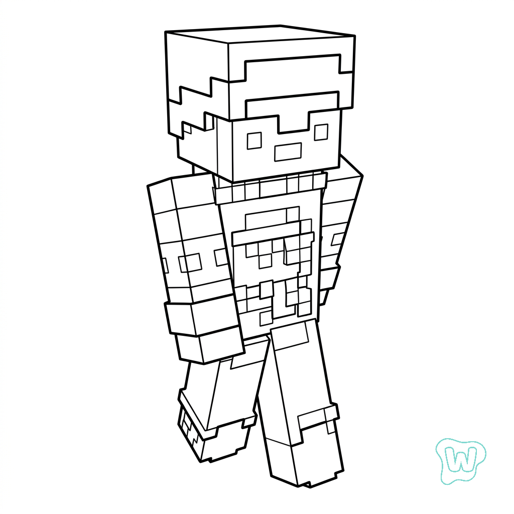 páginas para colorear para imprimir gratis Penguin Onesie Minecraft