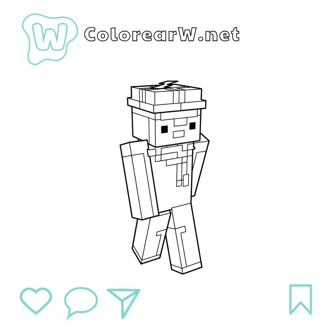 Penguin Onesie Minecraft para colorear (PDF para imprimir gratis) thumbnail