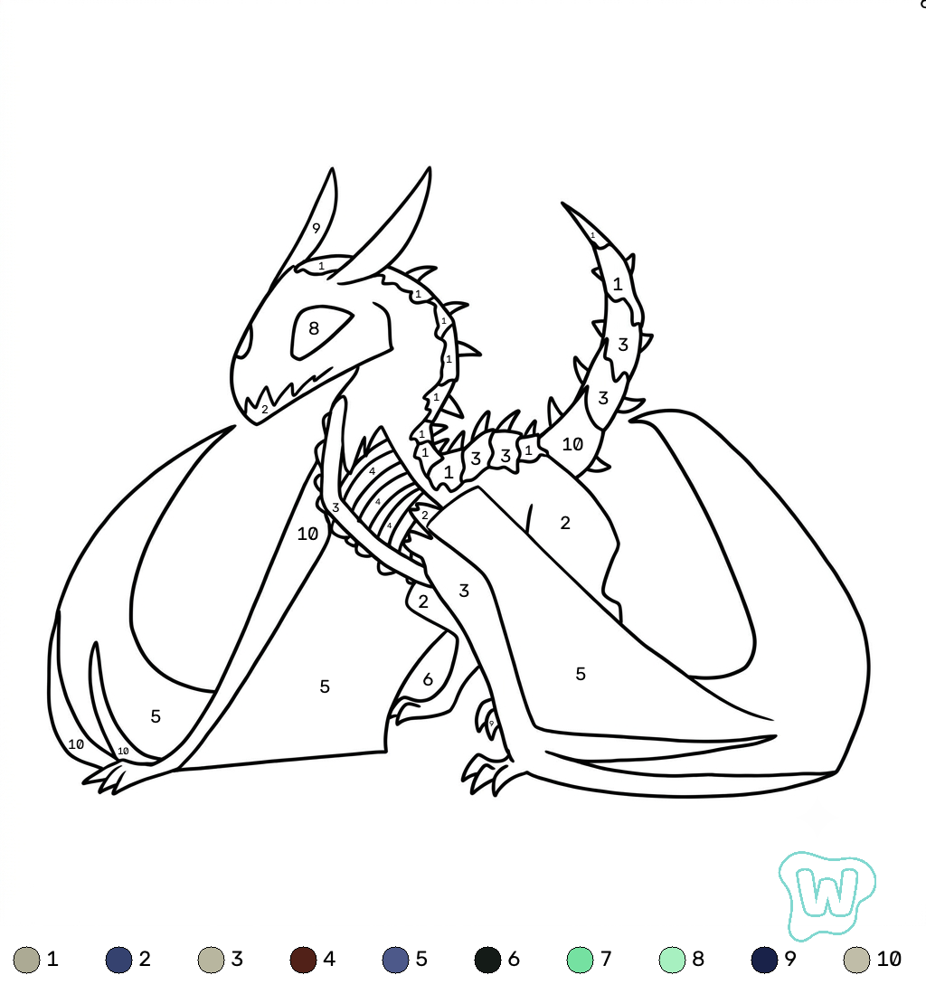 dibujos para colorear grinch Phantom Minecraft coloring by numbers