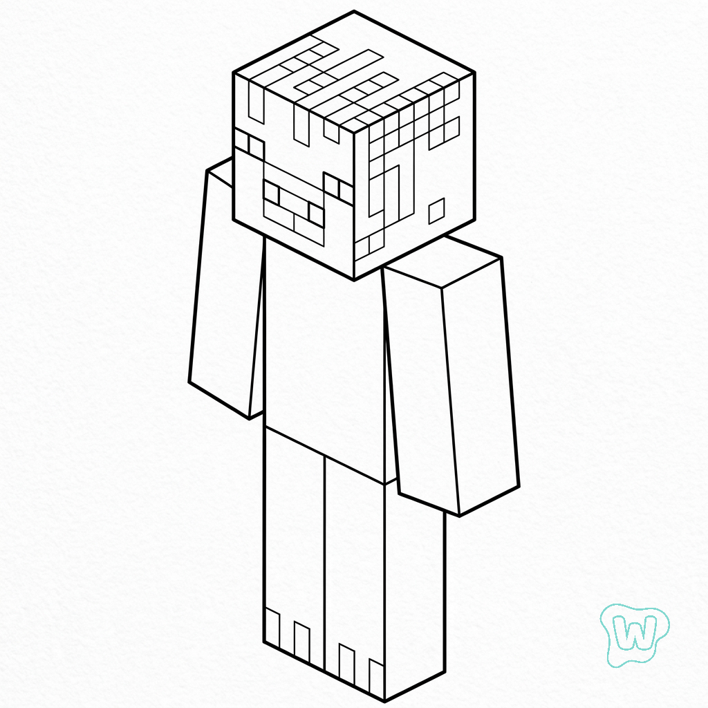 Pig Onesie Minecraft páginas para colorear para niños