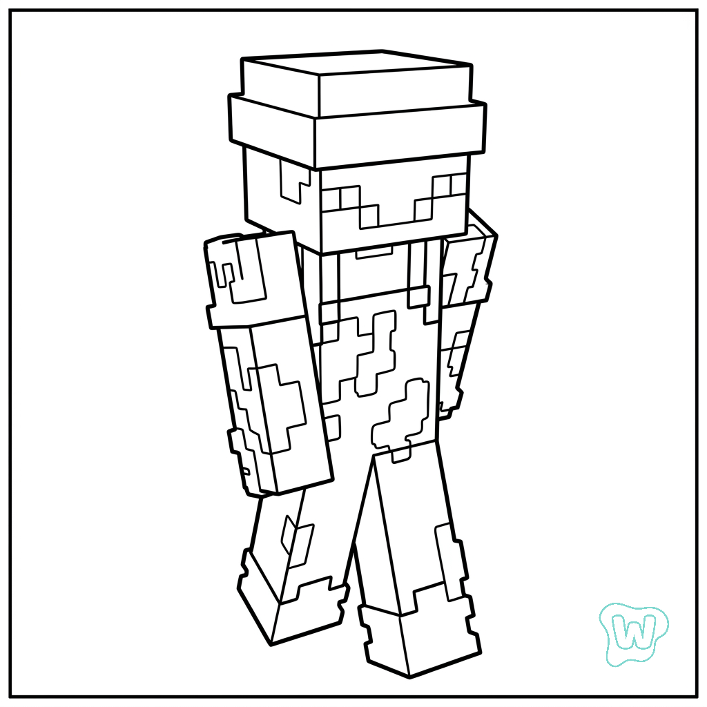 para colorear Pig Onesie Minecraft