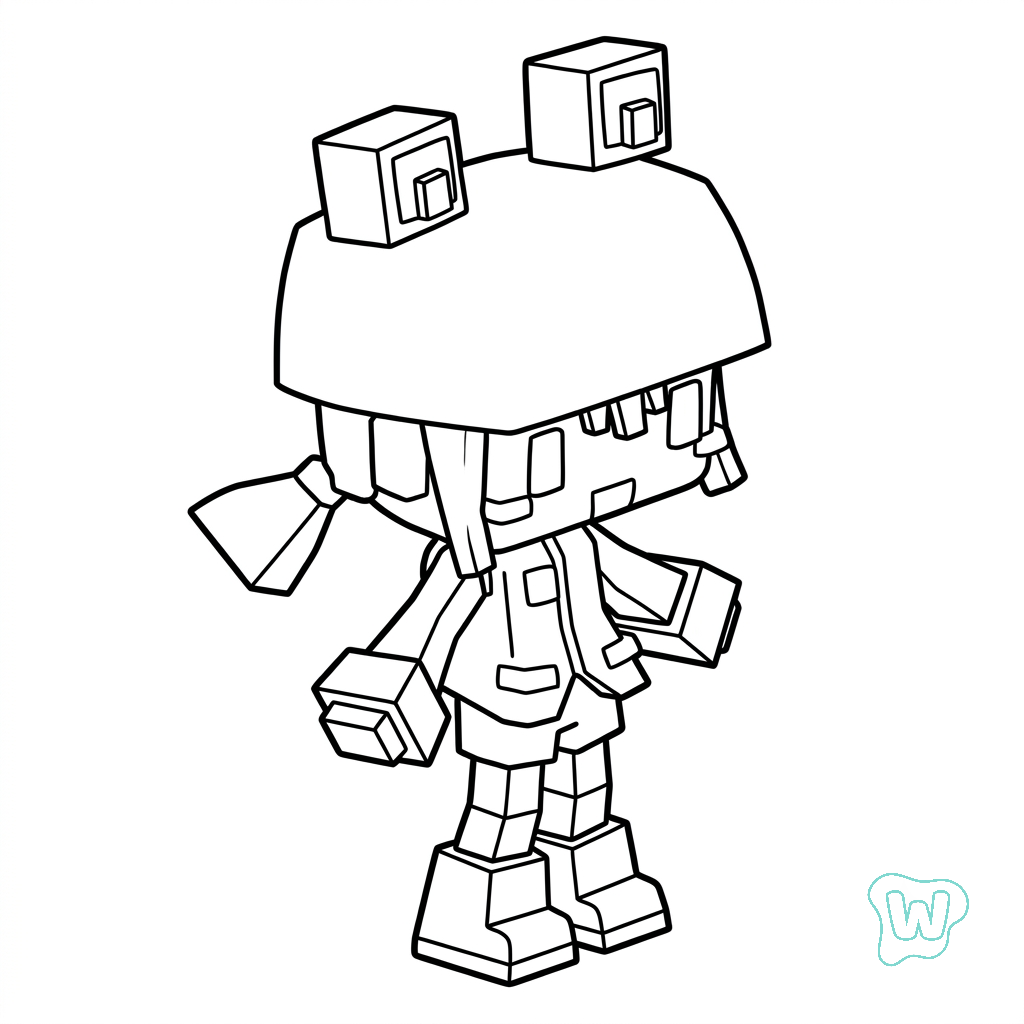 Rana Minecraft para colorear
