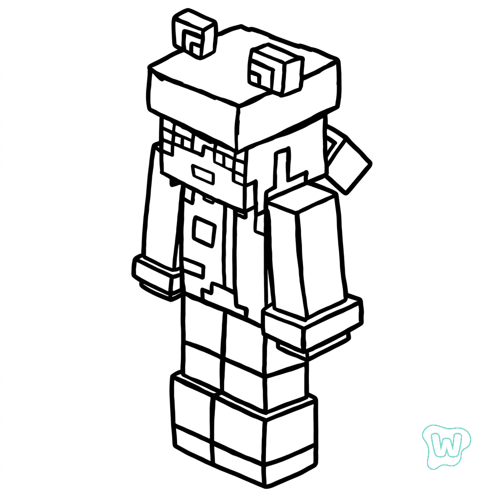 Rana Minecraft páginas para colorear gratis 1