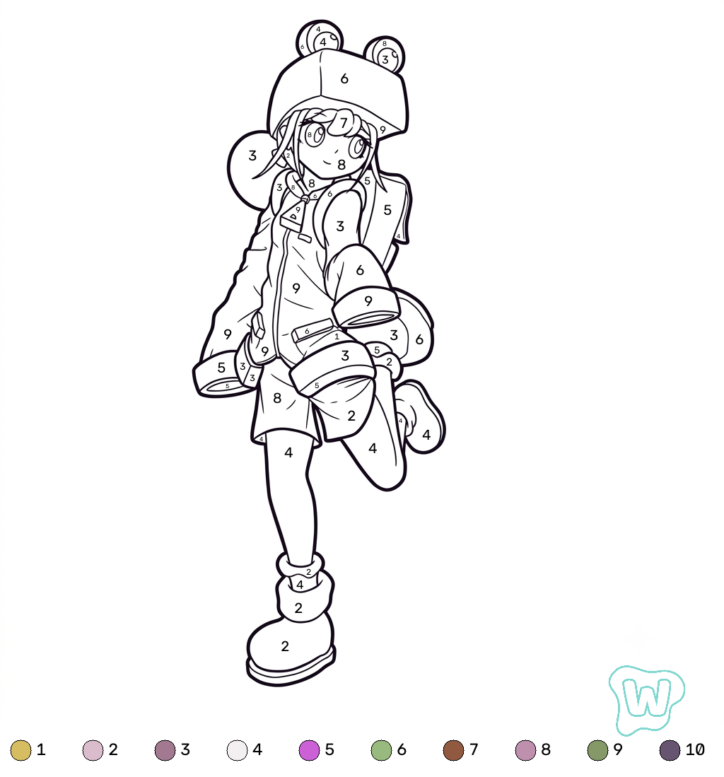 páginas para colorear lindas y fáciles de Rana Minecraft coloring by numbers