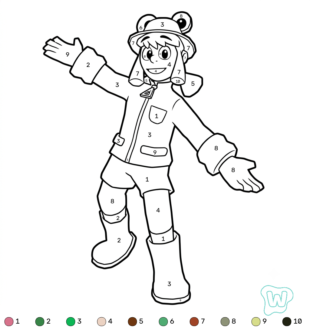 dibujos para colorear grinch Rana Minecraft coloring by numbers