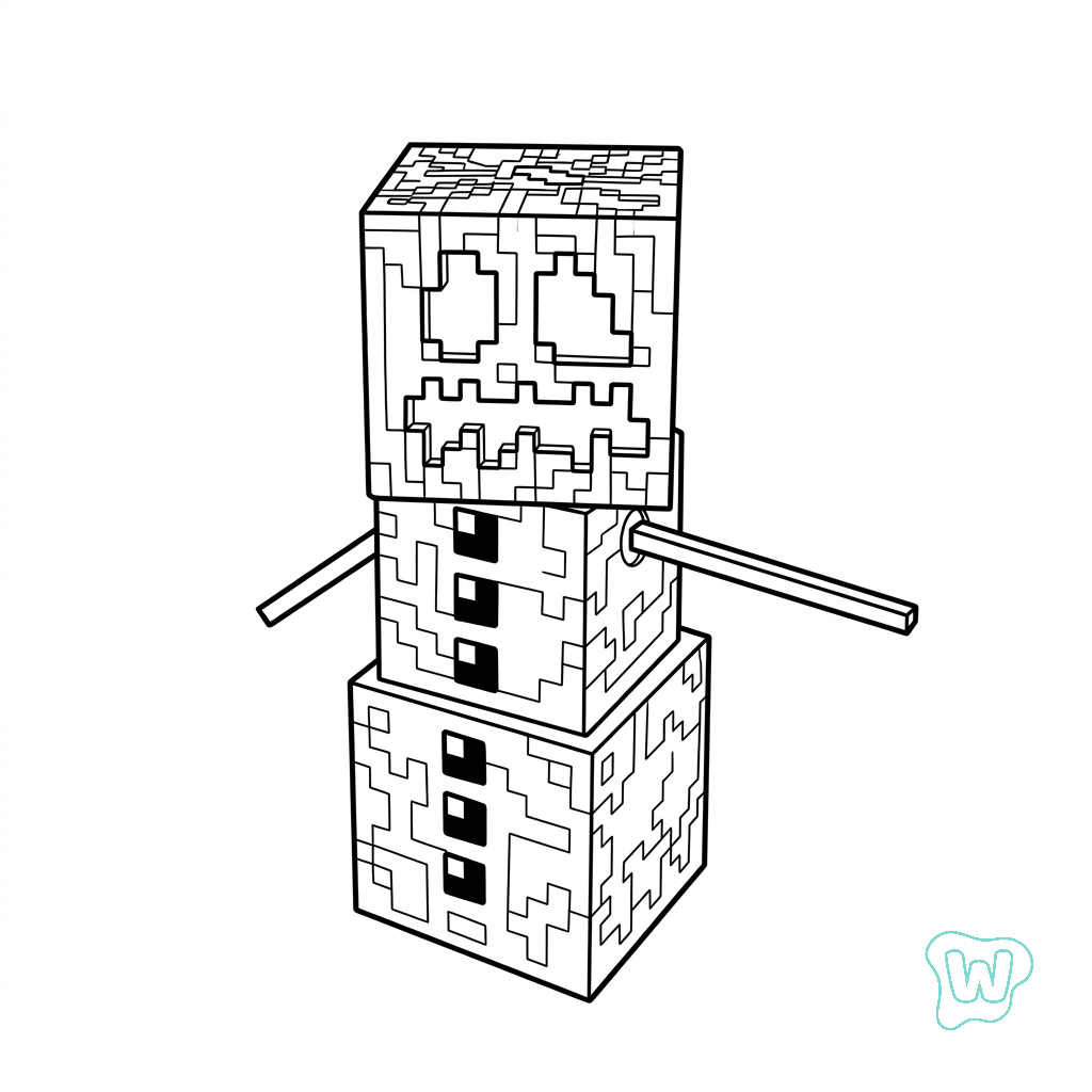 Snow Golem Minecraft para colorear