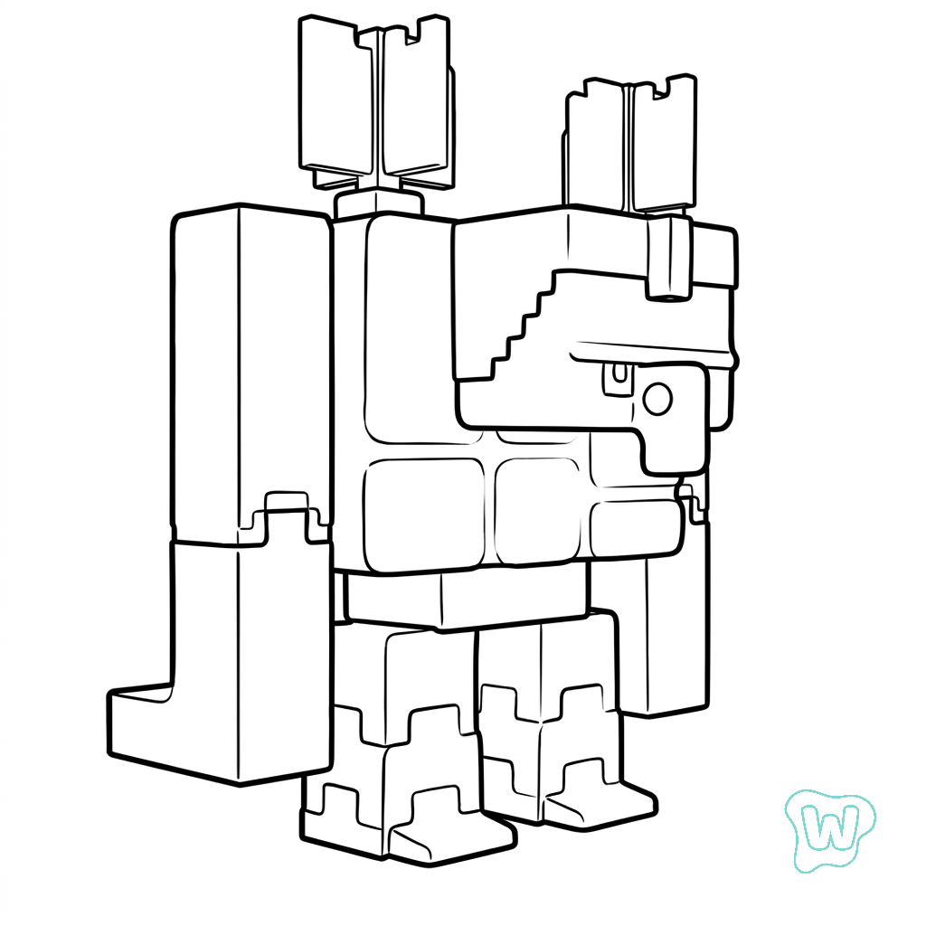 páginas para colorear de preescolar Squall Golem Minecraft