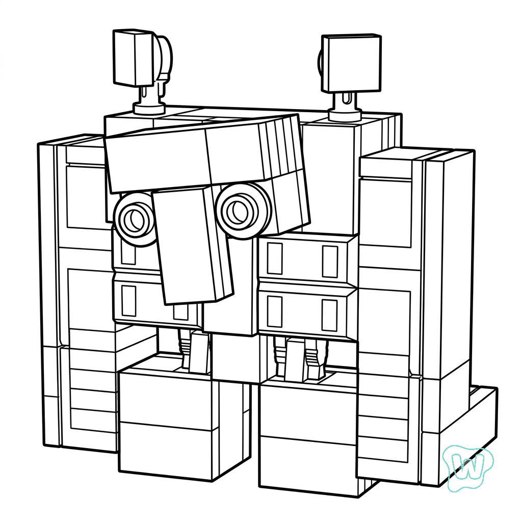 Squall Golem Minecraft colorear y Imprimir PDF