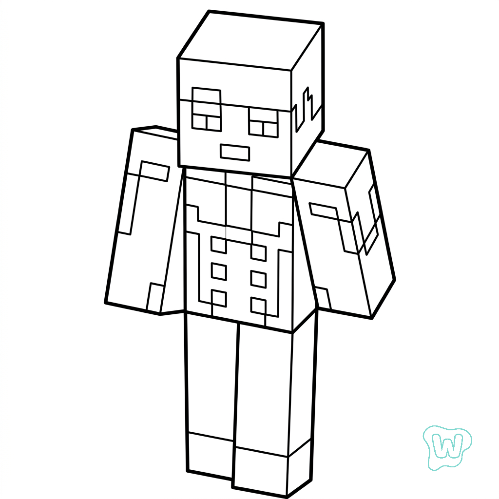 Strong Man Minecraft para colorear