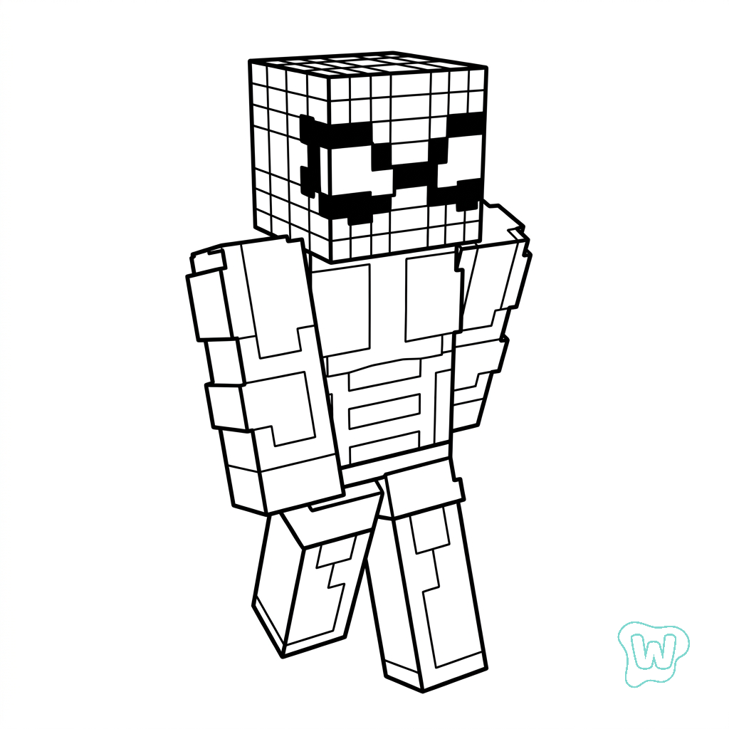 Strong Man Minecraft páginas para colorear gratis