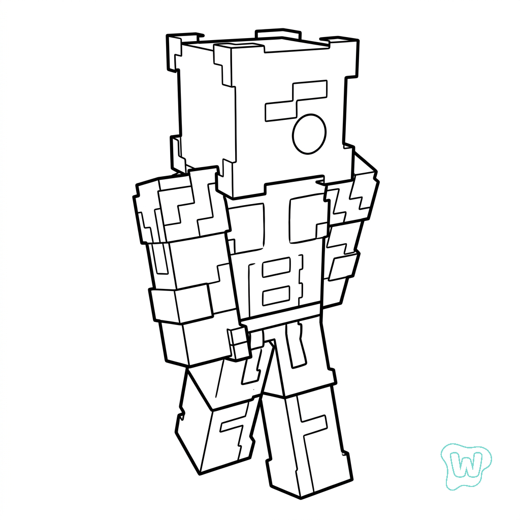Strong Man Minecraft páginas para colorear gratis 1