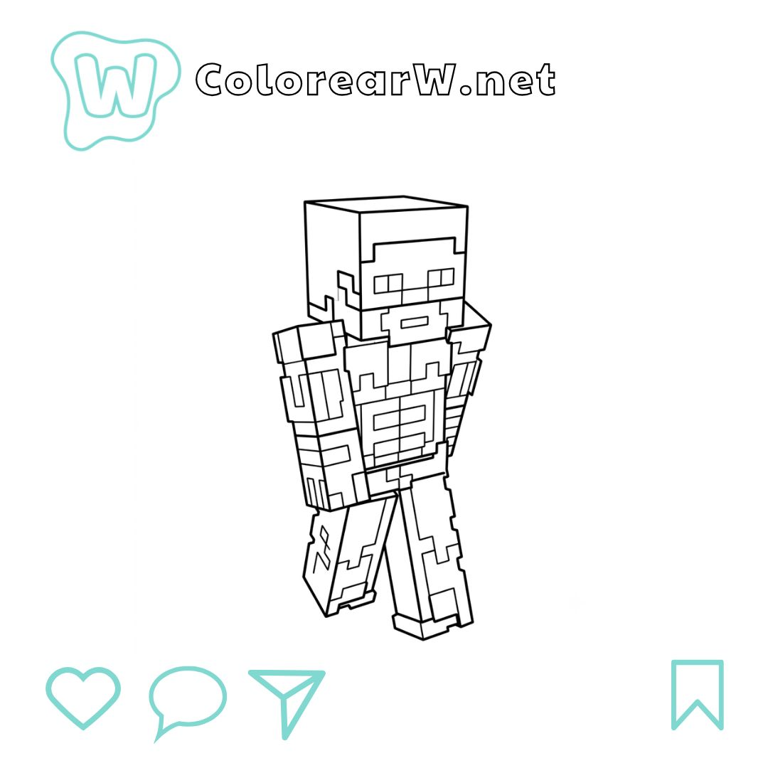 Strong Man Minecraft para colorear (PDF para imprimir gratis) thumbnail