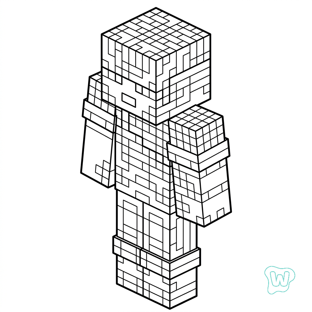 Sunny Minecraft páginas para colorear fáciles