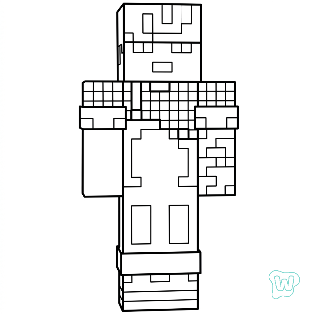 páginas para colorear kawaii lindas Sunny Minecraft