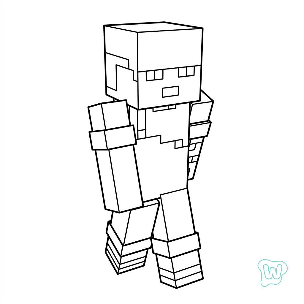 Sunny Minecraft colorear y Imprimir PDF gratis
